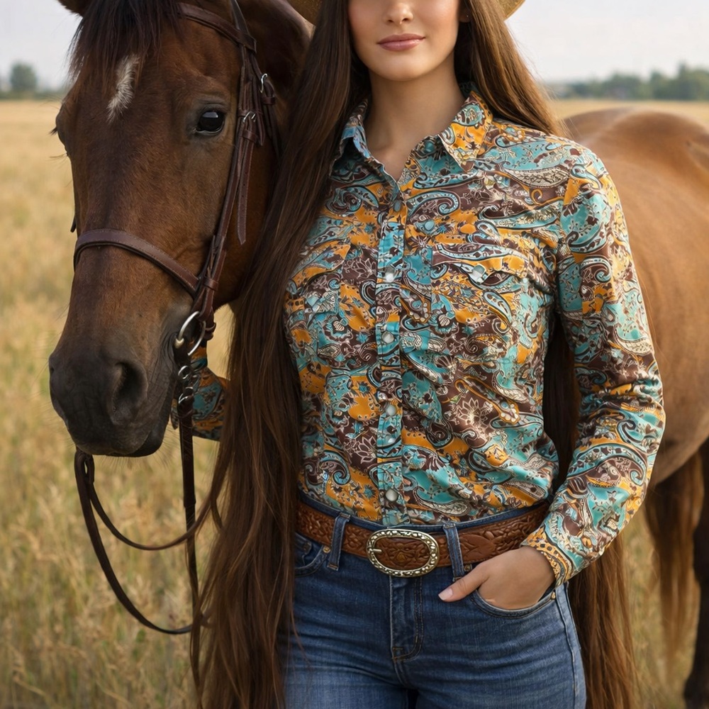 Paisley Button Down Shirt - Multicolor - Picture 1 of 9